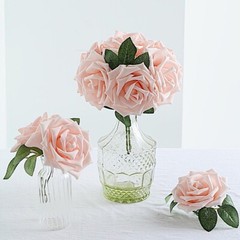 24 pcs 5″ Foam Rose Flowers Stems Wedding Party DIY Events Decorations Supplies