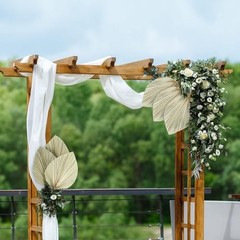 Natural Dried Palm Leaves, 17.3 Inch, 10 Pieces, Beige and Brown, for Wedding