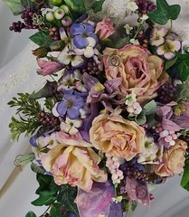 Shades of Lavender Crescent Faux Silk Wedding Bouquet