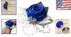 Adjustable Navy Blue Wedding Wrist Flower for Bridesmaids – Elegant & Stylish