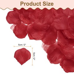 500pcs Artificial Rose Petals Fake Silk Flower Petals for Wedding, Dark Red