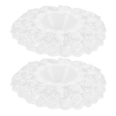 2Pcs Reusable Lace Bridal Bouquet Collars for DIY Wedding Floral Handles White