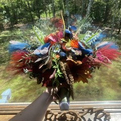Beautiful Bridal Wedding Bouquet Budget Friendly Faux Flowers Rainbow Handmade