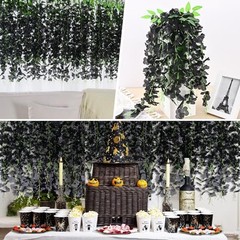 36Pcs Fake Wisteria Hanging Flowers, 3.6Ft/Pcs Artificial Wisteria 36pcs Black
