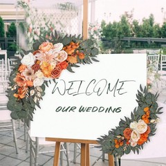 2pc Artificial White Rose Swag Greenery Garland Wedding Arch Backdrop Decor