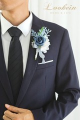 Set of 6 Dusty Blue Wedding Boutonniere for Men Artificial Flowers for Wedding G