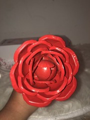 NEW Rose of Love Hand Forged Iron Red Rose Anniversary Wedding Valentines Day