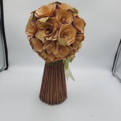 Artificial 13″ Wood Bouquet Floral / Wedding Decor w/ Ribbon