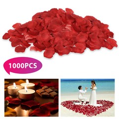 1000PCS Red Artificial Fake Rose Petals Wedding Event Romantic Night Party Decor