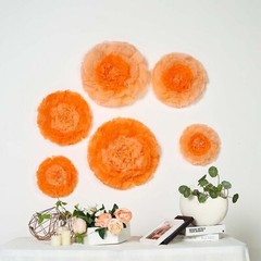 12 pack 12″ 16″ 20″ Coral and Orange Tissue Paper Carnation Flowers Backdrop