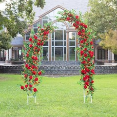 6FT Bendable Flower Garland, Artificial Rose Vine Hanging Floral 1pcs Red