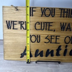 Rustic Wedding Auntie Sign 14×8 Wood Hanging Sign Carpenter’s Custom Creations