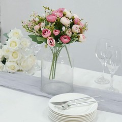 PINK 4 Bouquets 12″ Silk Mini Ranunculus Artificial FLOWERS Party Decorations