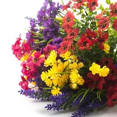 20Pcs UV Resistant Artificial Flowers Outdoor, Realistic Faux Greenery Shrubs