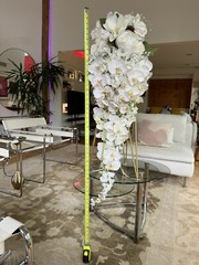 45” Long Wedding Bouquet Large Cascade Real Feel Artificial Flower Orchids Roses