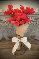Rustic Burlap And bedspring Flower Holder Centerpiece Wedding