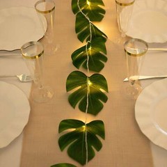 10 ft GREEN LED Artificial Monstera LEAVES Garland String Lights Party Events