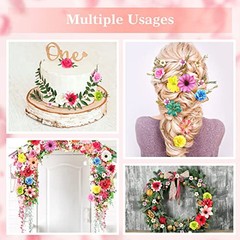 217 Pcs Mini Fake Flowers for Crafts Bulk Fake Flower Heads Charming Color