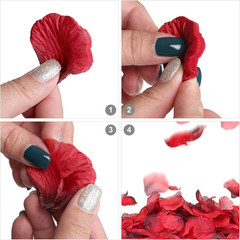 2000 Pieces Dark-Red Silk Rose Petals Artificial Flower Petals for Valentine’S D