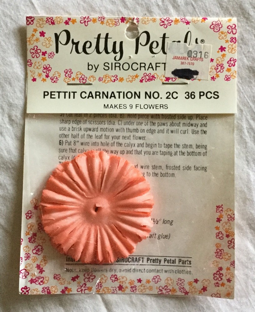 NEW Pretty Petals by Sirocraft – Pettit Carnation – 36 pcs. – Peach / Coral
