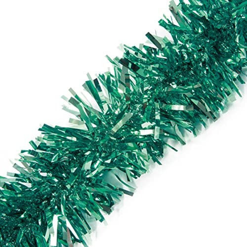 Metallic Twist Garland, 4 Inches x 25 Feet, Parade Float Decorations for Teal