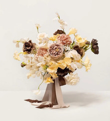Ling’s Moment Earth Brown and Butter Free-Form Bridal Bouquet 13 in