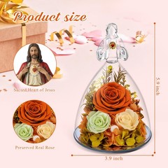 Gift for Mom Preserved Rose Birthday Mother‘s Day Her Women Orange