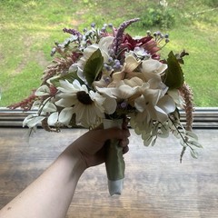 Beautiful Bridal Wedding Bouquet Budget Friendly Faux Florals White Pink Purple