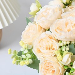 MARTINE MALL 4 Packs Peonies Artificial Flowers, Champagne 4PCS,