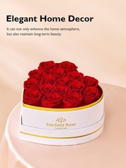 Eterfield 16 Forever Flowers in Heart Shape Box, Preserved 16 Roses, Red