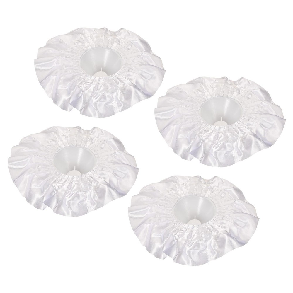 4Pcs Bouquet Collar Satin DIY Decoration Bridal Bouquet Holder for Wedding White