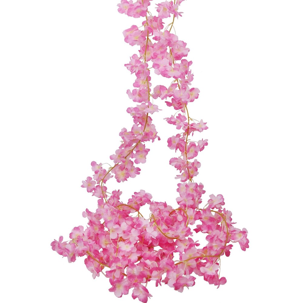 CITYES 2 Pcs Artificial Cherry Blossom Flower Vines Pink-2