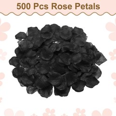 500pcs Artificial Rose Petals Fake Silk Flower Petals for Wedding, Black