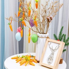 CLESDF Easter Carrot Hanging Ornaments – 12Pcs Premium 4.7 inches, Orange
