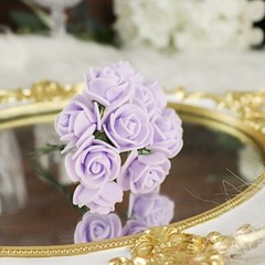 48 LAVENDER Mini Roses 4″ Foam ARTIFICIAL FLOWERS Stems Party Wedding DIY