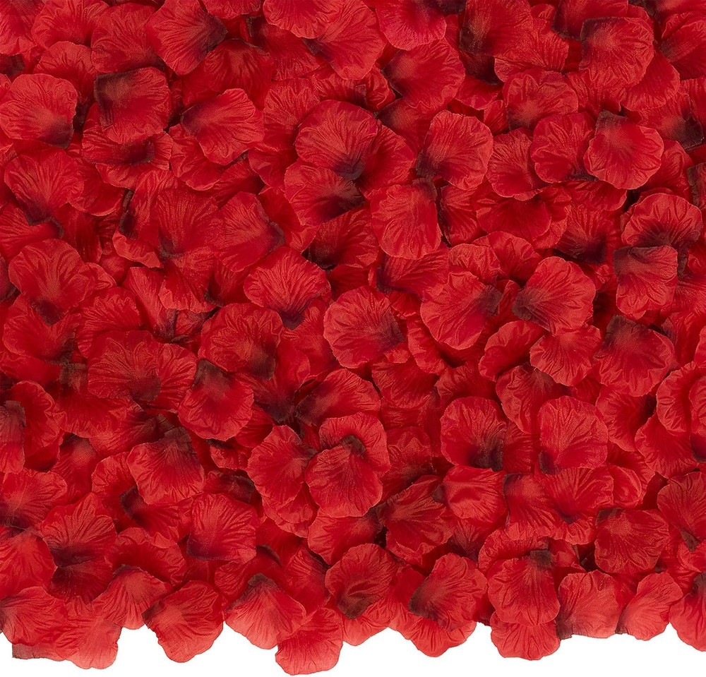 3000 PCS Dark Red Artificial Silk Rose Petals for Romantic Night, Wedding, Party