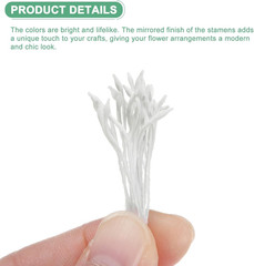 100-Pack Artificial Flower Stamen Kit, Mini Double Heads Flower Stamens Pistil,