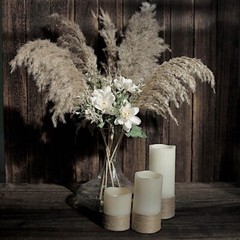 6 NATURAL 32″ Pampas Grass SPRAYS Dried Plant STEMS Party Events Decorations