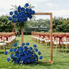 24PCS 20‘’ Sapphire Blue Artificial 24pcs Sapphire Blue Artificial Flowers