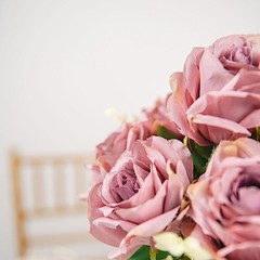DUSTY ROSE 2 Bushes 18″ ARTIFICIAL Faux Silk Rose FLOWERS Bouquet Wedding Party