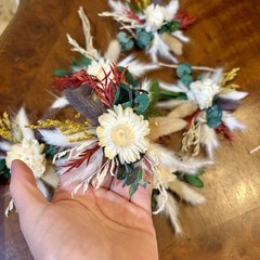 Lot Of 6 Corsages Dried Flowers Handmade Wedding