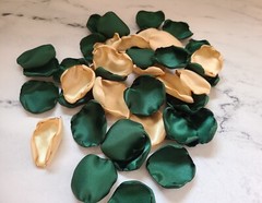Emerald Green Rose Petals Gold Black Flower Girl Petals Fall Wedding Decor We Do