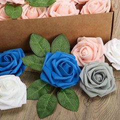 Artificial Foam Roses 25/50pcs Realistic Flower for Wedding Box DIY Decor