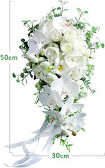 Elegant White Phalaenopsis Bridal Bouquet for Weddings and Anniversaries