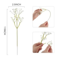 Babys Breath Artificial Flowers,30 Pcs Gypsophila Greenery Sprays,Real White