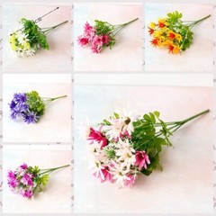 US 4pcs 18 Heads Artificial Daisy Flower Branch Home Wedding Party Decoration
