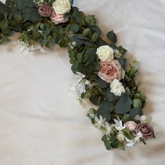 LINGS MOMENTS 6ft Garland, Dusty Rose, Pastel Pink, White