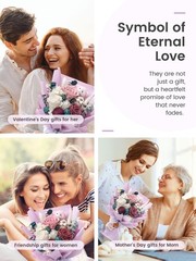 Polylove Forever Flower Bouquet Flowers for Delivery Prime Preserved Purple