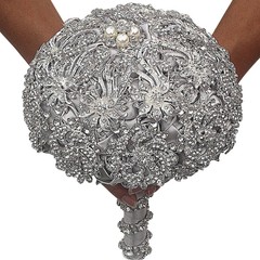 Wedding Bouquet with Silver Luxury Artifical Diamond,Set Including Bouquets, …