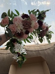 Ling’s Moment Wedding Garland Kit Arch Flowers with Chiffon Drape 7ft